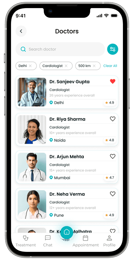 Health app interface - consultation